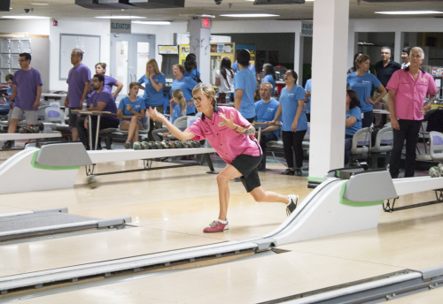 2019 — Lesley Cornelius bowling as part of the Family Day event