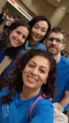 2024 — WWF Climb for Nature at the CN Tower. Left to Right: Shimrit Dalgorf, Mie Okawa, Deepali Vasisht, Vasilii Popov